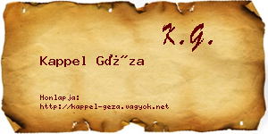 Kappel Géza névjegykártya